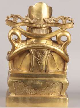 杨铜记 元宝财神 财星高照 家居办公室金属工艺品摆件 铜坐财神