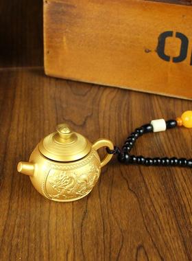 0唐腾龙凤呈祥把把胡转转金元宝手把件金属工艺品桌面解压摆件