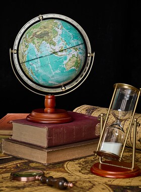 速发复古轻奢高酒地球仪摆件公柜办档室书房桌面玄关客厅家居软装