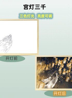 速发天官赐福太子悦神图灯光画小夜灯装饰品画桌面家居摆件卧室送