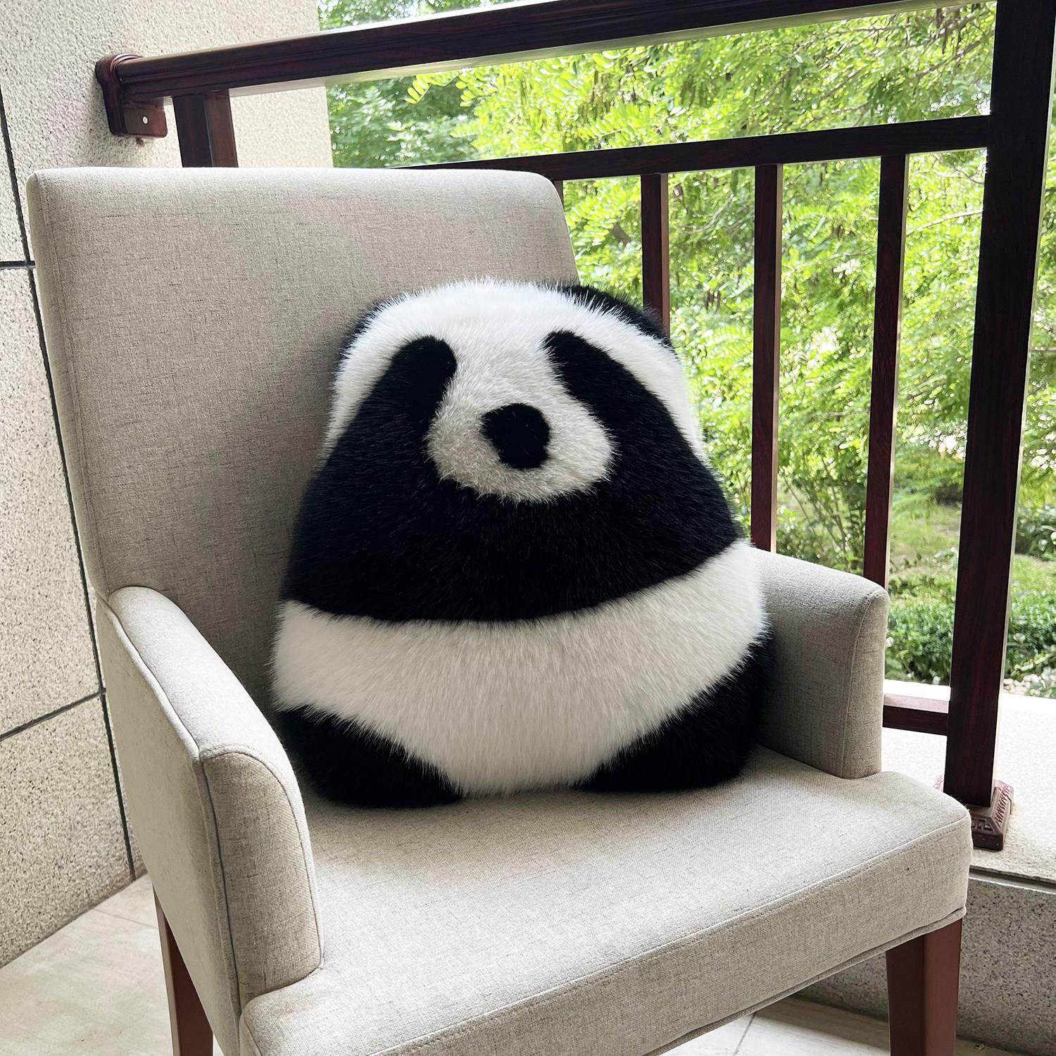 熊猫抱枕萌兰和花花腰靠垫可爱沙发女生毛绒玩偶客厅装饰生日礼物,淘宝优惠券,粉丝福利购,淘宝优惠卷