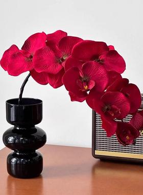 蝴蝶兰仿真花摆设花瓶假花花艺装饰客厅桌面玄关电视柜摆件轻奢