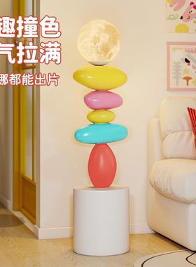 石来运转落地摆件多巴胺ins风客厅电视柜沙发装饰品乔迁新居礼品