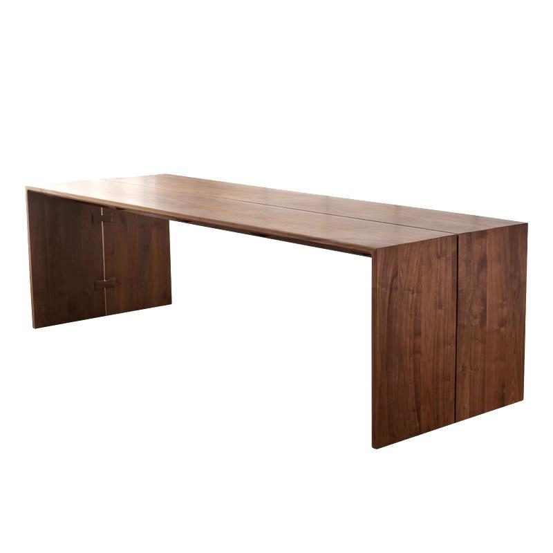 新中式餐桌书桌茶桌实木设计师整装一体茶台茶室极简泡茶桌椅组合 - 图3