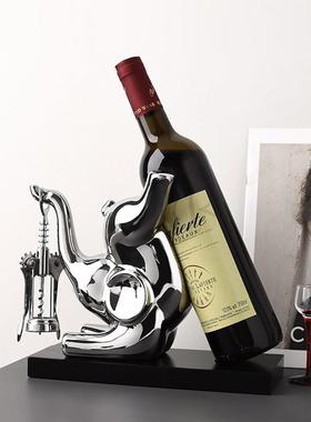 贝汉美轻奢高档趴趴象酒架摆件简约客厅玄关酒柜餐柜红酒架装饰