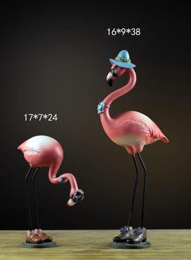 北欧ins创意火烈鸟摆件家居软装饰品客厅房间酒柜电视柜结婚礼物