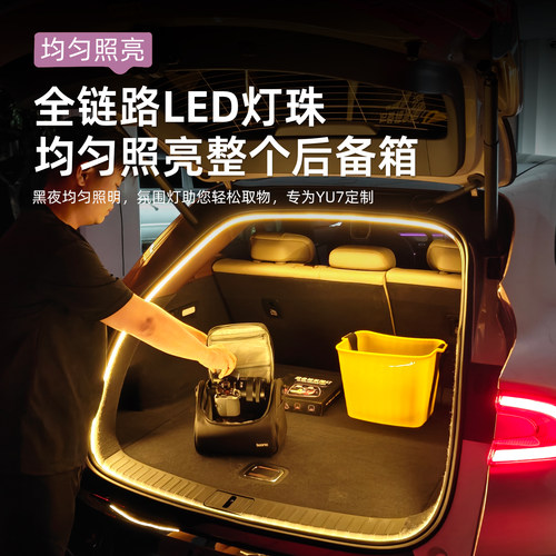 适用于小米YU7/SU7后备箱氛围灯尾箱照明灯隐藏式装饰灯用品配件 - 图0