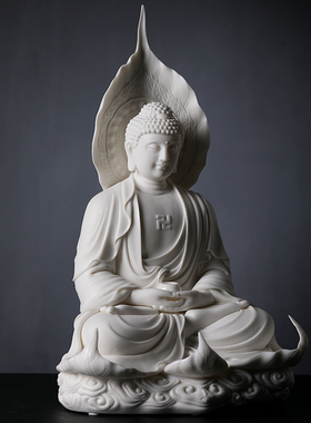快速发货释迦摩尼应化菩提德化白瓷佛像Q供奉家用陶瓷摆件大