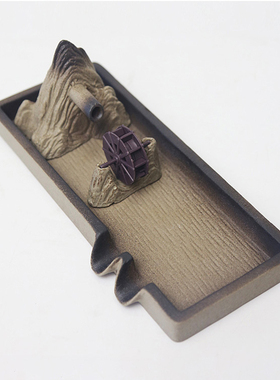 流水摆件DIY陶瓷出水q口造景创意搭配流水口风水轮循环鱼缸流水器