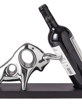 轻奢牛气冲天红酒l架摆件家居客厅酒柜餐柜酒托装饰品乔迁礼物