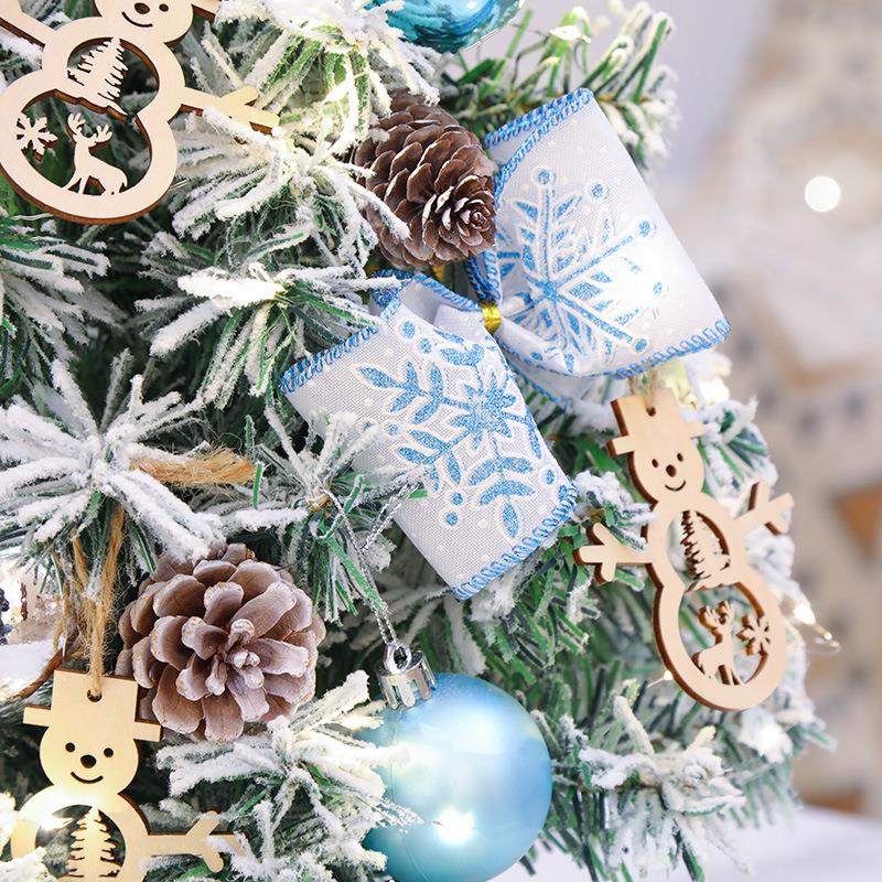 圣诞节装品402cm落雪圣诞5花饰环02新款圣诞门挂藤圈场落雪花环景 - 图3