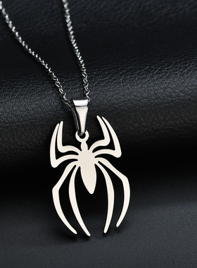Letdiffery Stainless Steel High Quality Spider Pendant Neckl