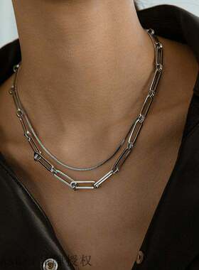 极速European and American fashion geometric chain necklace w