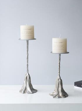 北欧简约现代轻奢几何艺术烛台摆件样板间酒店餐厅客厅桌面装饰品