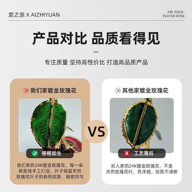 爆款24K镀金天然玫瑰永生花烤漆花情人节七夕轻奢礼物,淘宝优惠券,粉丝福利购,淘宝优惠卷