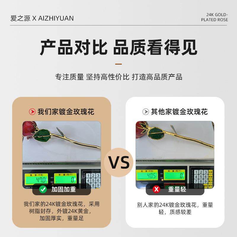 爆款24K镀金天然玫瑰永生花烤漆花情人节七夕轻奢礼物,淘宝优惠券,粉丝福利购,淘宝优惠卷