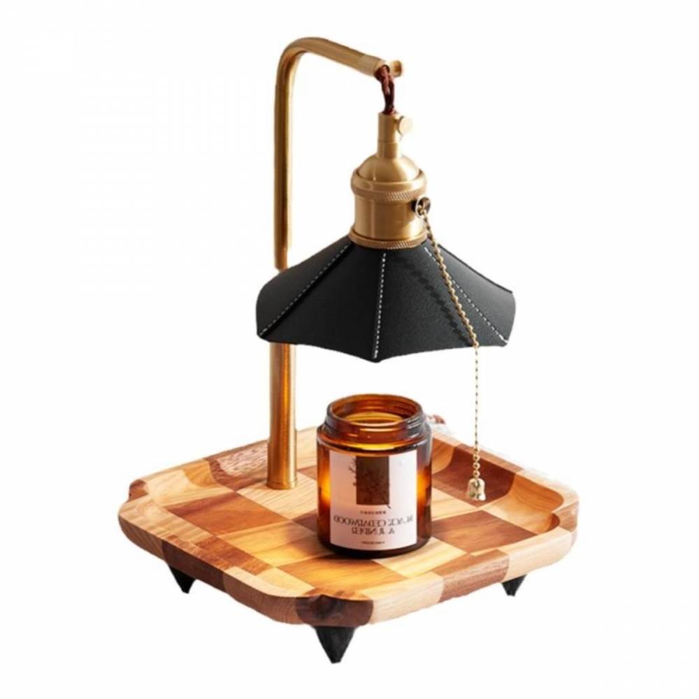 融烛灯实木复古香薰蜡烛台灯无火融蜡灯茶台灯酒馆烛灯生日礼物 - 图3