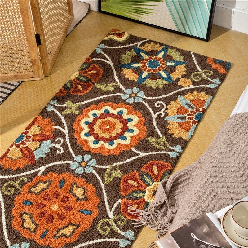 出口手工枪刺床边地毯美v拉德复古美式装修床边地毯软装佳品,淘宝优惠券,粉丝福利购,淘宝优惠卷