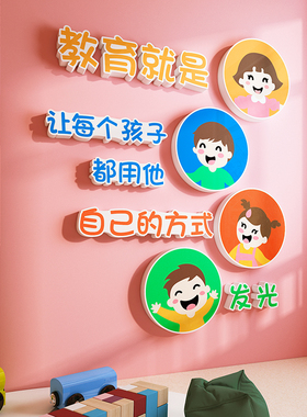 好货幼儿园环创主题墙成品教育理念文化背景楼梯装饰托管教室布置