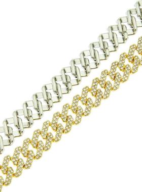Full diamond diamond Cuban chain necklace hipster cool color