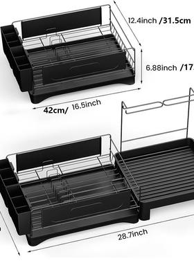 厨房置物架不锈钢碗碟架可抽拉沥水架水槽上方碗架子platorack