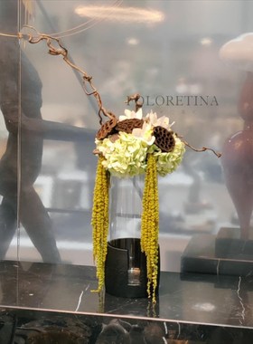 侘寂风样板间餐厅实木花器摆件新中式复古碳化木花瓶创意装饰摆设