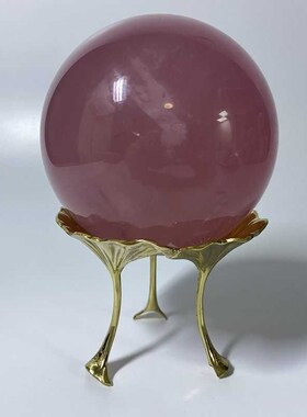 水晶球底座 纯铜球座摆件 银杏叶时尚创意工艺品家居装饰收纳礼