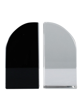 简约现代轻奢黑白书靠书档创意软装饰品售楼处样板房水晶书立摆件