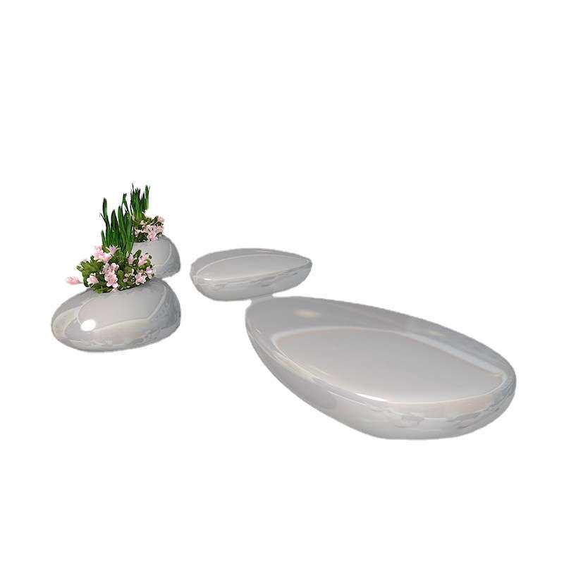 玻璃钢水滴花盆座椅商场休闲椅户外广场休息等候椅鹅卵石坐凳商用,淘宝优惠券,粉丝福利购,淘宝优惠卷