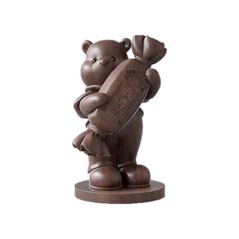 实木熊摆件创意可爱木雕桌面客厅开业乔迁生日日常礼物玄关高级感,淘宝优惠券,粉丝福利购,淘宝优惠卷