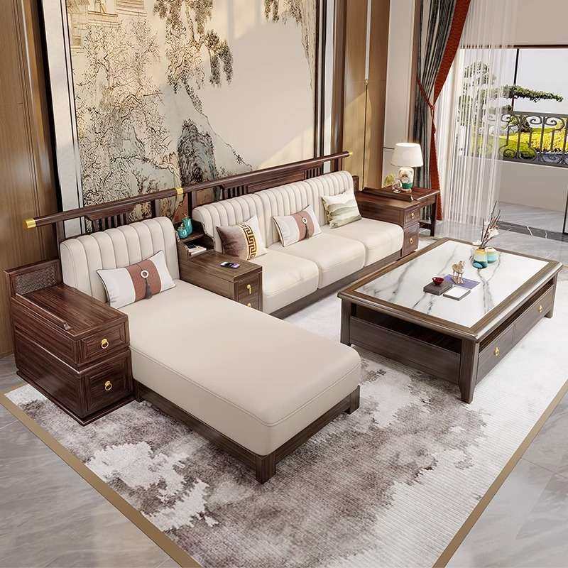 新中式乌金木沙发实木储物别墅高端轻奢大小户型冬夏两用客厅家具,淘宝优惠券,粉丝福利购,淘宝优惠卷