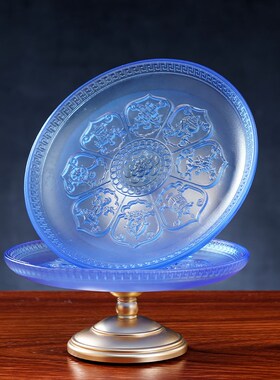 速发古法琉璃八吉祥灯佛香佛家用上供果盘供杯莲花供炉具用品供具