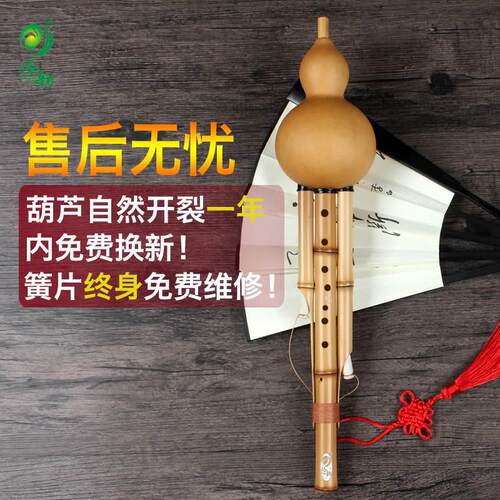 极速l傣韵专调业演奏型九孔葫芦丝 宽音域 金竹调 C降BF调 超七孔 - 图3
