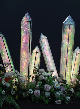 创意水晶柱灯婚庆舞台路引摆件t台场景装饰 商场店铺橱窗美陈布置