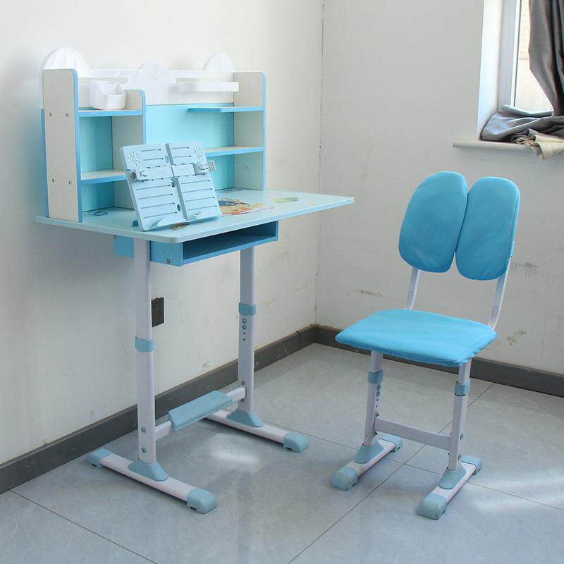 Children's study desk and chair set household desk load-bearing strong with foot pedal primary and secondary school students desk correction