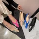 Flat shoes banquet flat heel rhinestone buckle metal satin pointed toe European and American style women's shoes single shoes 2873-K72 light luxury mouth