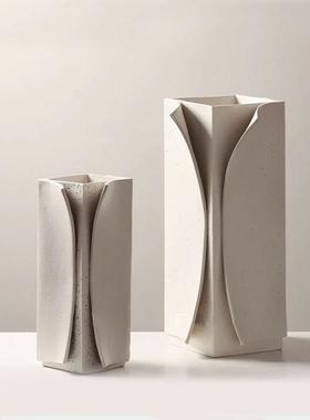 现代艺术轻奢创意开片几何花器样板间售楼处家居书房玄关装饰摆件