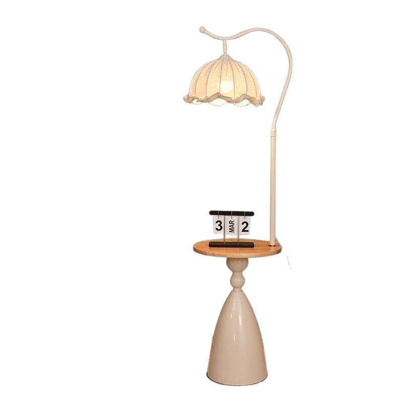 奶油风落地灯客厅沙发旁边置物摆件卧室茶几装饰氛围床头一体台灯,淘宝优惠券,粉丝福利购,淘宝优惠卷