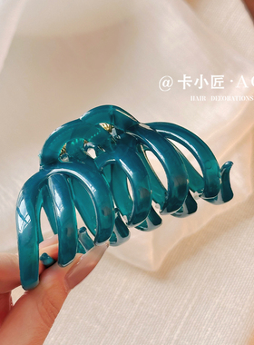 复古墨绿色南瓜发夹盘发抓夹头饰