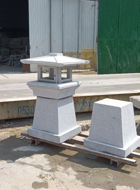 石雕汉白玉落地灯中式仿古青石石灯雕刻户外庭院做旧花岗岩灯笼