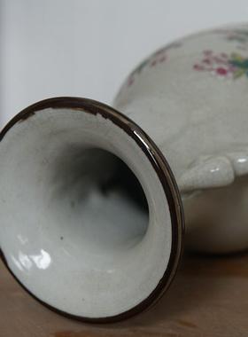 仿古大清乾隆荣华富贵双耳花瓶陶瓷器中式书房装饰古玩古董收藏品