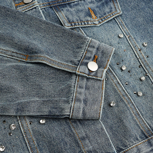 FELTICS双色镶钻牛仔外套 - 图3