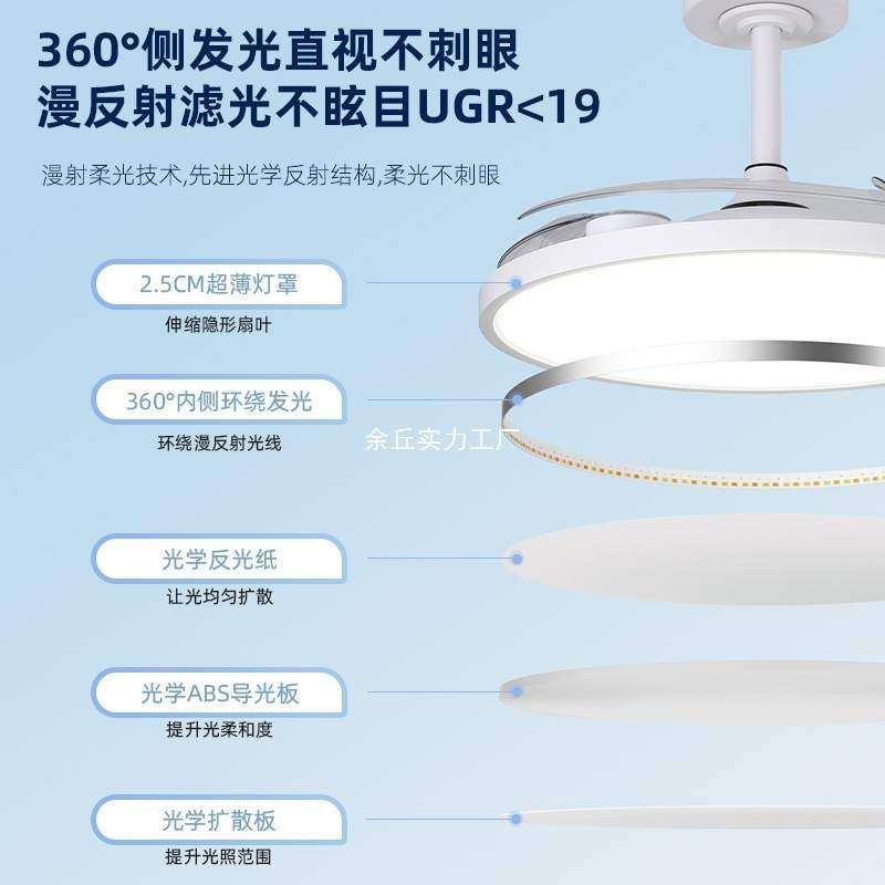 护眼风扇灯现代简约卧室餐厅一体吊扇灯隐形静音中山客厅电扇灯,淘宝优惠券,粉丝福利购,淘宝优惠卷