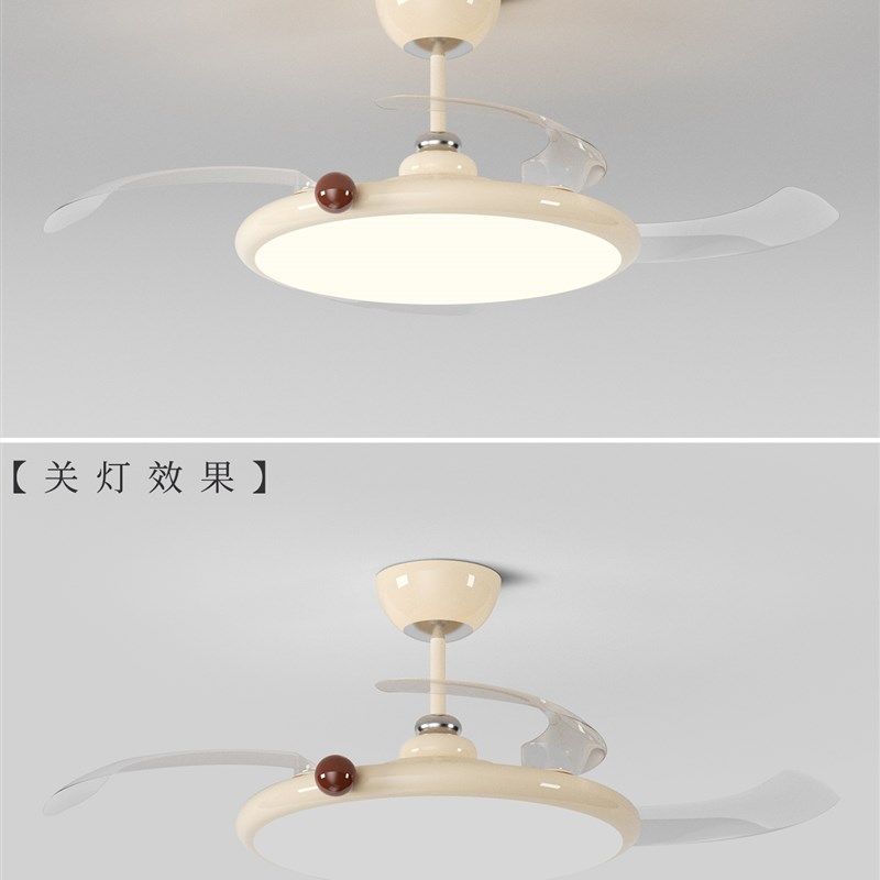 餐厅吊扇灯2025新款简约现代奶油风个性小奶豆隐形静音卧室风扇灯,淘宝优惠券,粉丝福利购,淘宝优惠卷