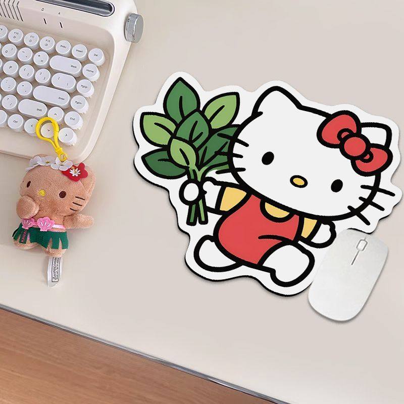 kitty柚子叶异形鼠标垫可爱卡通防滑办公室工位键盘桌垫通用杯垫,淘宝优惠券,粉丝福利购,淘宝优惠卷