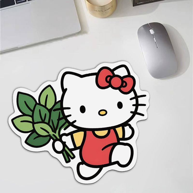 kitty柚子叶异形鼠标垫可爱卡通防滑办公室工位键盘桌垫通用杯垫,淘宝优惠券,粉丝福利购,淘宝优惠卷