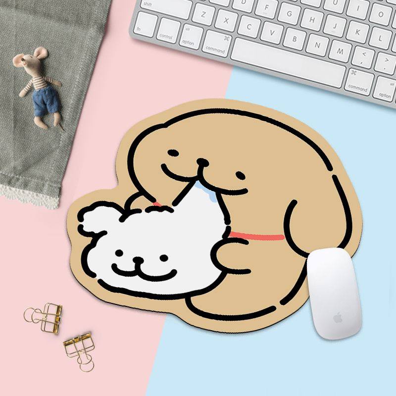 卡通线条小狗鼠标垫电脑办公学习专用滑鼠垫笔记本便携护腕书桌垫,淘宝优惠券,粉丝福利购,淘宝优惠卷