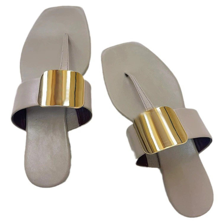 一字拖鞋女外穿2025夏新款法式平底小众休闲沙滩仙女风罗马凉拖鞋,淘宝优惠券,粉丝福利购,淘宝优惠卷