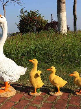 树脂工艺品大白鹅摆件户外庭院花园小品装饰动物雕塑庭院摆件