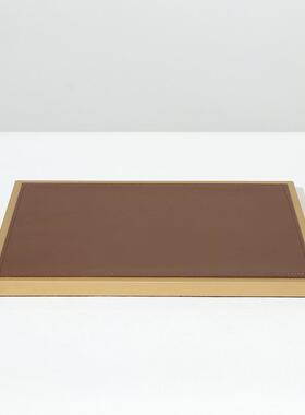 卧室衣柜样板房托盘首饰家居摆件装饰艺术个性软装皮革托盘